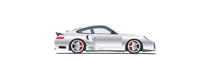 Driven Wheels Logo with a Porsche - White Lettering