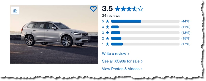 XC90 Owner Review Rating of 3.5 stars